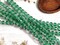 *20* 6mm Silver Washed Emerald Green Fire Polished Cathedral Beads